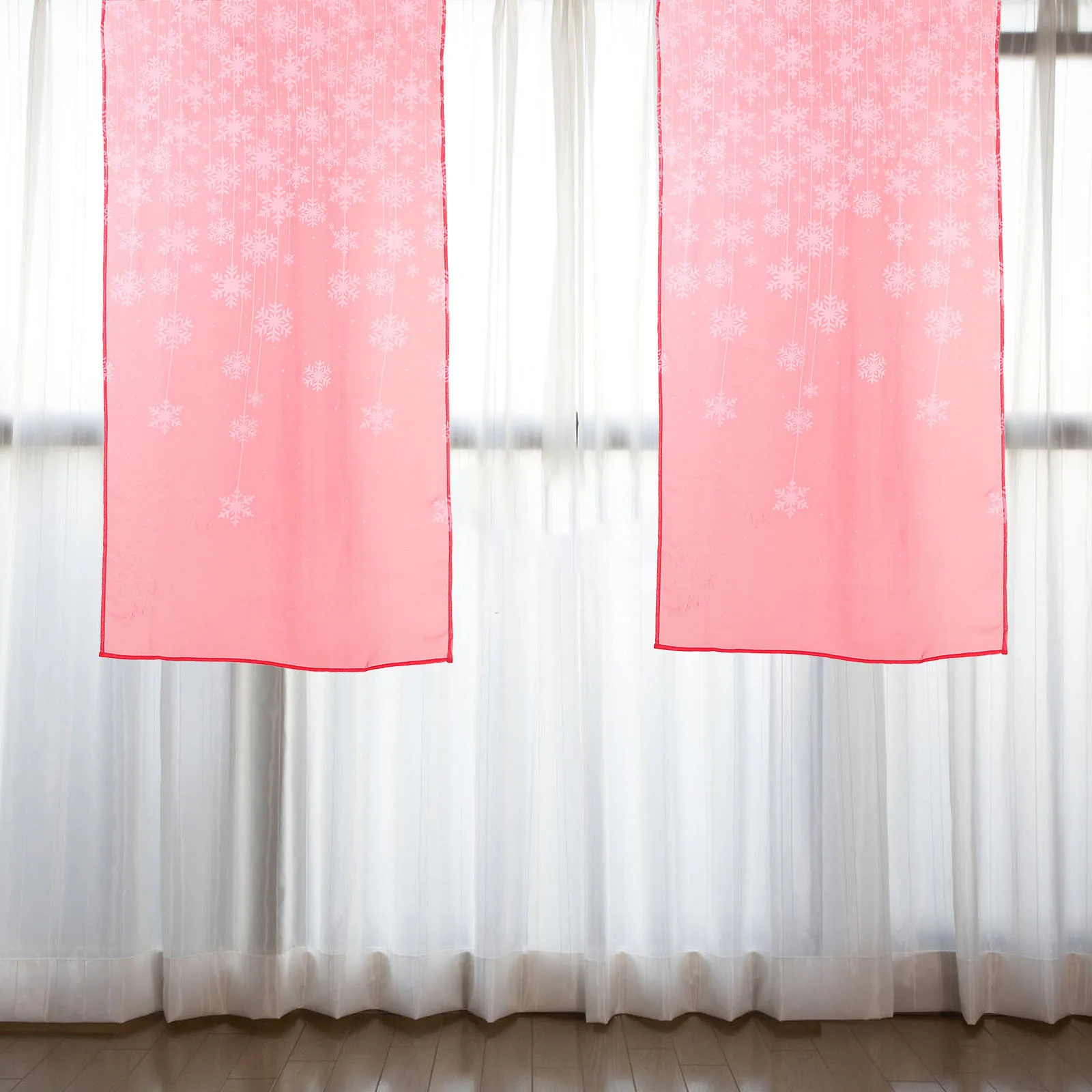 الأحمر ندفة الثلج عيد الميلاد شير الستار 2 لوحة عطلة الستارة الشتاء نافذة زينة المطبخ غرفة المعيشة عيد الميلاد Valavces