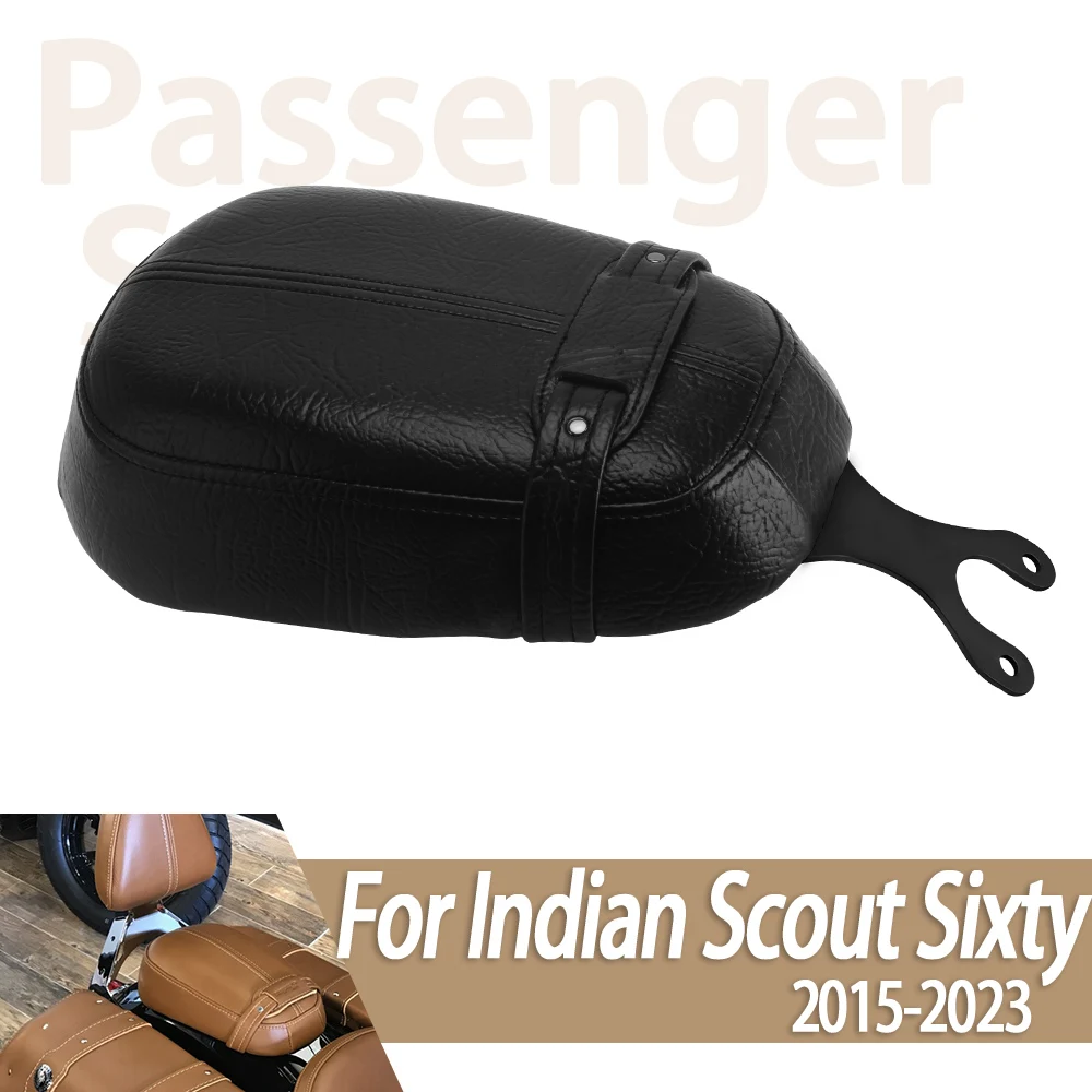 Motorcycle Rear Passenger Pillion Cushion Pad Leather Seat Black Brown For Indian Scout Sixty 2016-2024 Scout 2015-2024