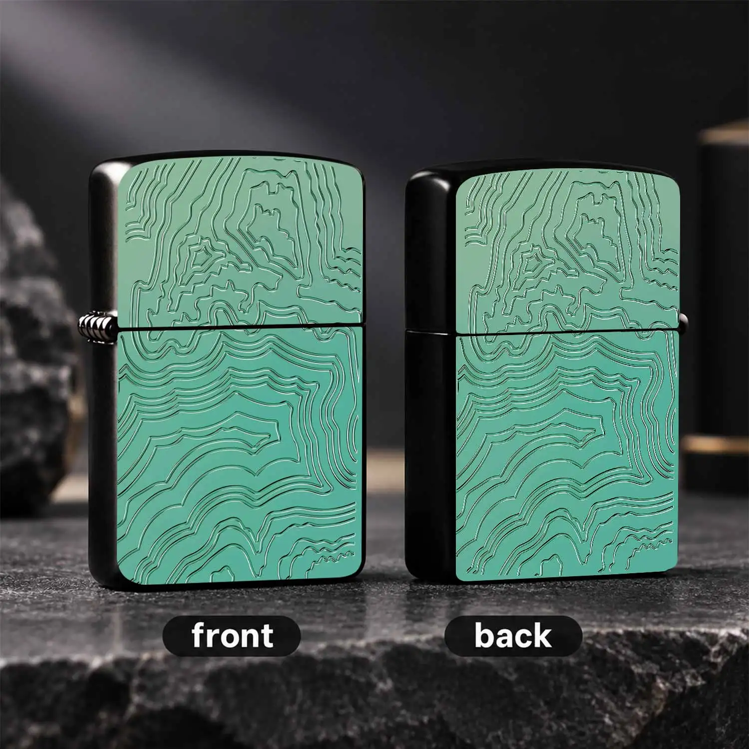 Creative Contour Topographic Pattern Lighter Stylish Portable Igniter For Daily Commute Outdoor Trips Gatherings Exquisite Unique Texture Design Perfect For Personal Use To Show Taste Or As Thoughtful Gift For Friends A Humorous And Interes