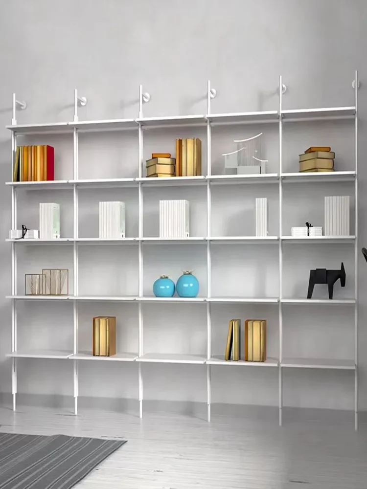 Modern office white floor-to-ceiling , living room display and storage, office bookcase partition stand