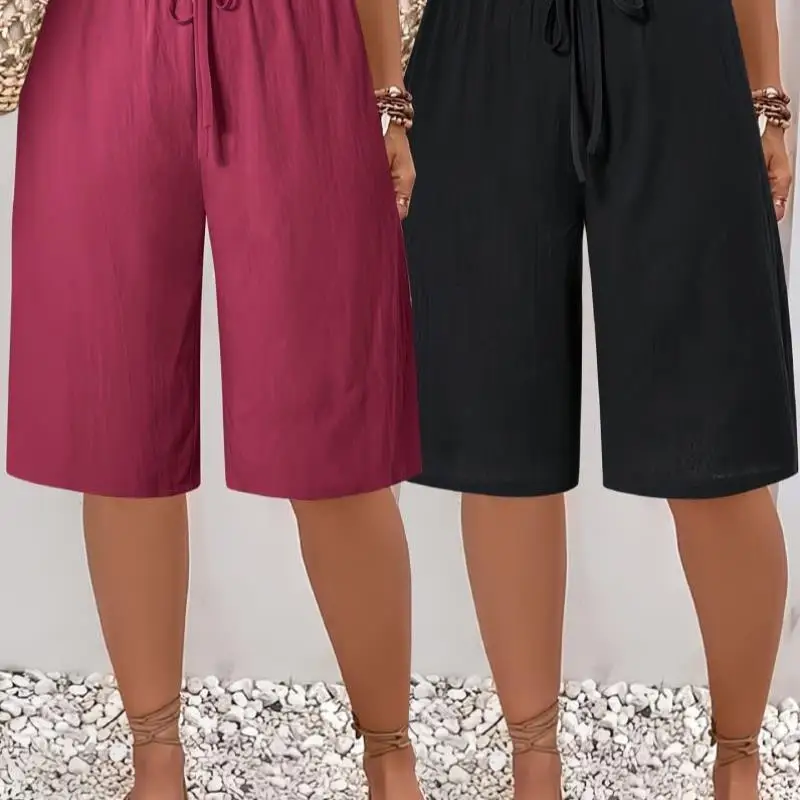 

Повседневные женские брюки из 2 штук, большой размер, неэластичная, удобная посадка, женская модная верхняя одежда и одежда больших размеров