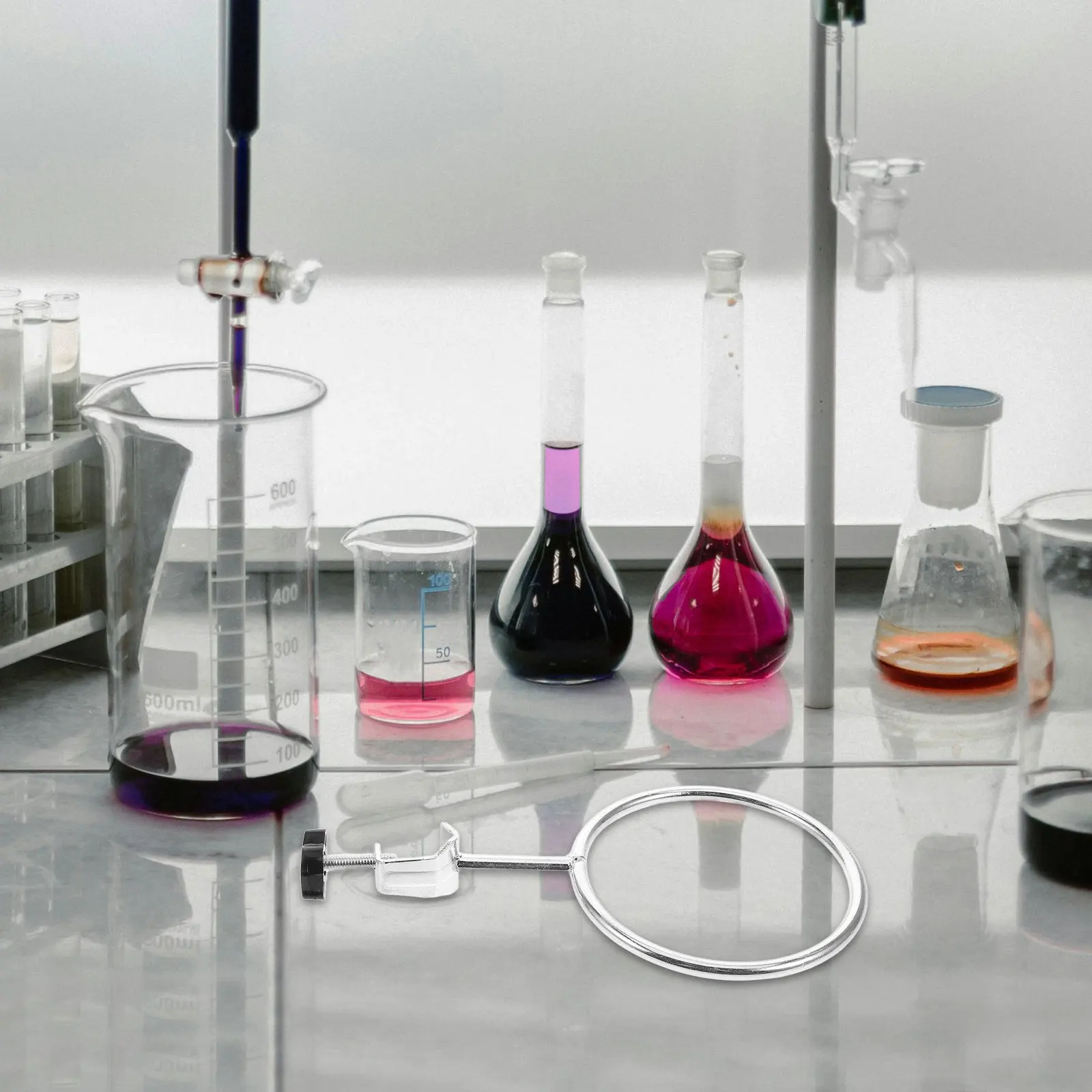 

Iron Laboratory Support Stand Clamps Stable Lab Stand Retort Rings Holder for Chemistry Physics Experiments Equipment