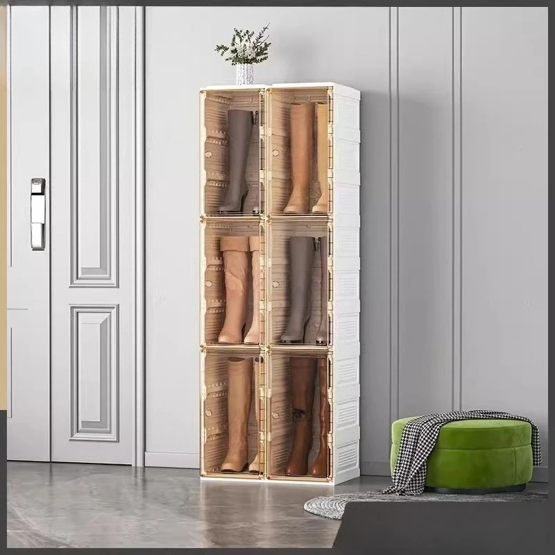 

Transparent boot storage shoe cabinet dustproof foldable simple modern living room cloakroom