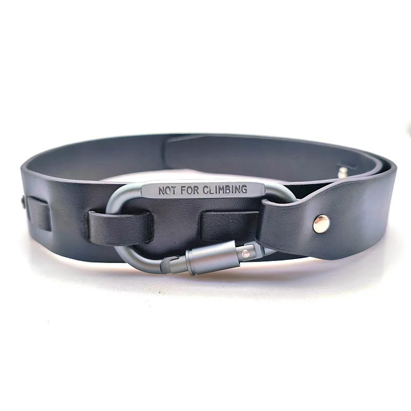 

Novelty Mountaineering Buckle Buckle Trend Belt Punk Ins Men And Women Black Functional Pu Belt Jeans Decorative Belt