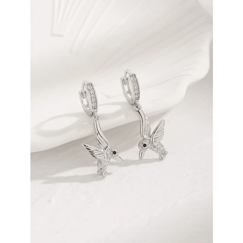 

InsS925 Серебряные простые серьги-гвоздики с птицами, ювелирные изделия, серьги-гвоздики, новые модные украшения