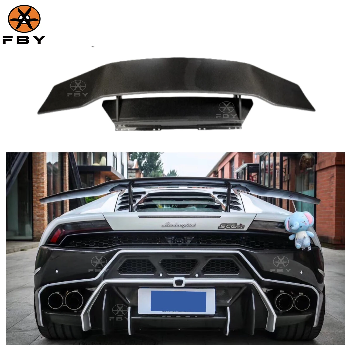 

Prepreg Dry Carbon Fiber Rear Trunk Spoiler Wing for Lamborahini Huracan LP580 LP610 2014-2018