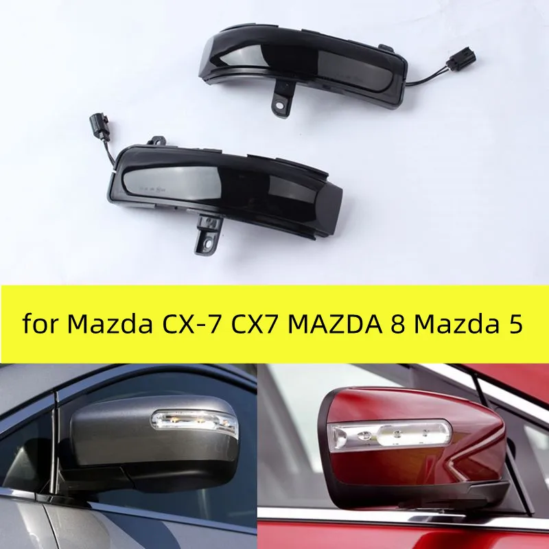 

2Pcs For For Mazda CX-7 CX7 2008-2014 For Mazda 8 MPV Dynamic LED Side Mirror Blinker Flowing Light Turn Signal Indicator Lamp