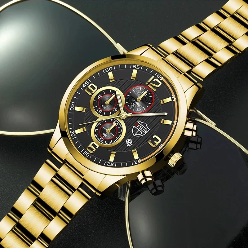 ファッションメンズ腕時計高級メンズビジネスステンレス鋼クォーツ腕時計男カジュアルレザー腕時計発光時計 часы мужские