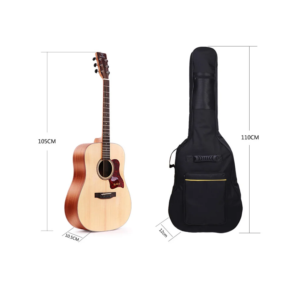 

41 Inch Guitar Bag Thickened Padded Gig Bag For Acoustic Electric Guitar Oxford Cloth Backpack Shoulder Strap Storage