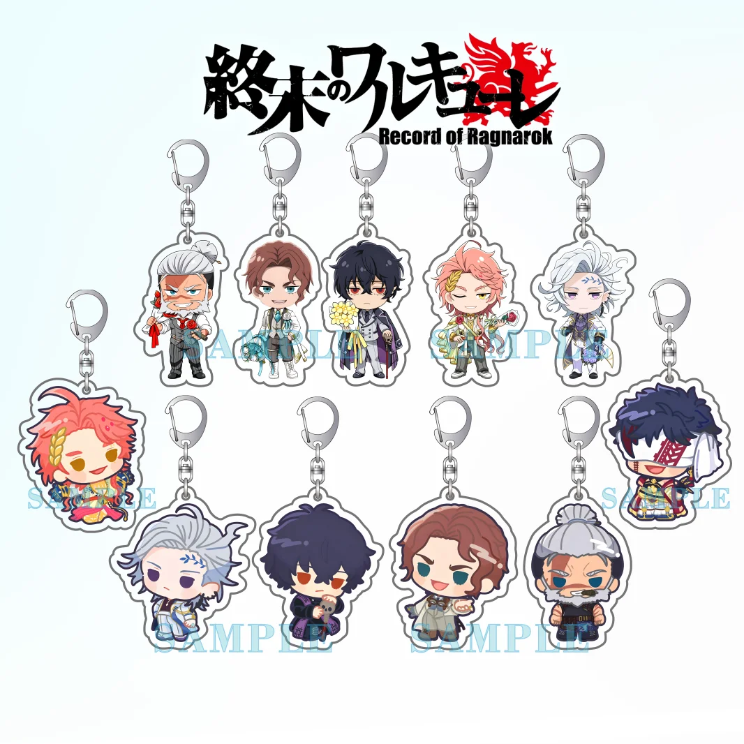 Anime Record of Ragnarok 6cm Acrylic Keychain Shuumatsu no Valkyrie Adam Buddha Qin Shi Huang Jack Hades Bag charm Keyring