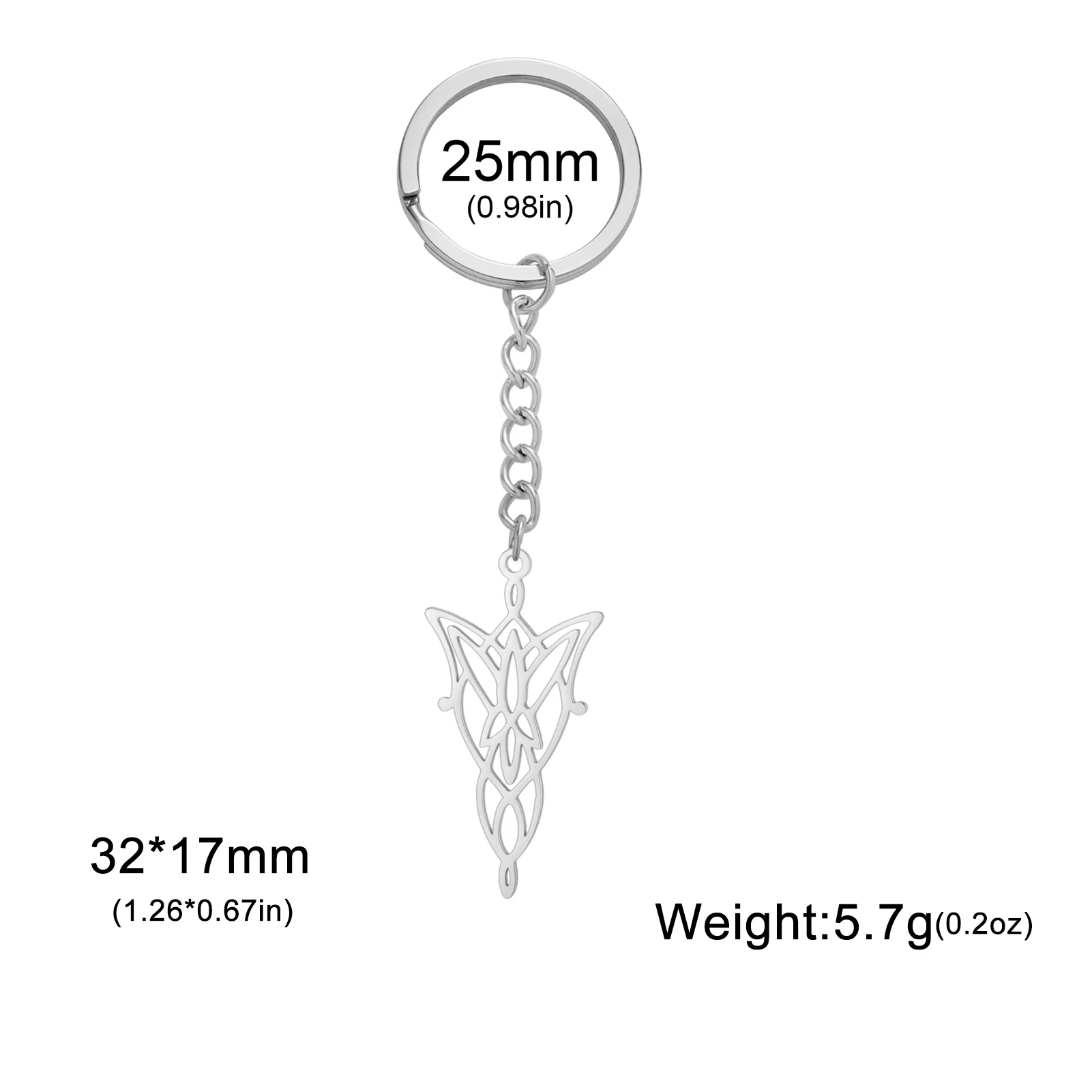 The Lord of the Rings: Elf Princess Jewelry Pendant Stainless Steel Keychain Men and Women Fashion Keychain Birthday Gift New