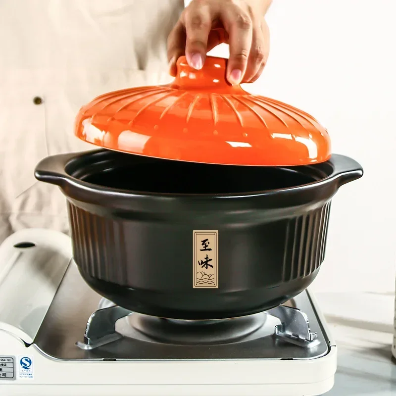 Горячая Распродажа Коммерческая новая кастрюля для тушения, устойчивая к высоким температурам керамическая суповая газовая плита для дома