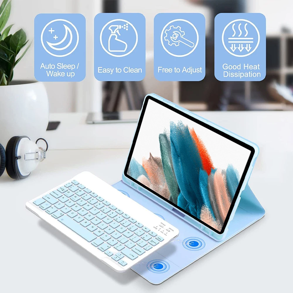 Case for Samsung Galaxy Tab A8 10.5 Inch,Magnetic Keyboard Case for Samsung Tab A8 SM-X200/X205/X207,for Smart Stand Cover