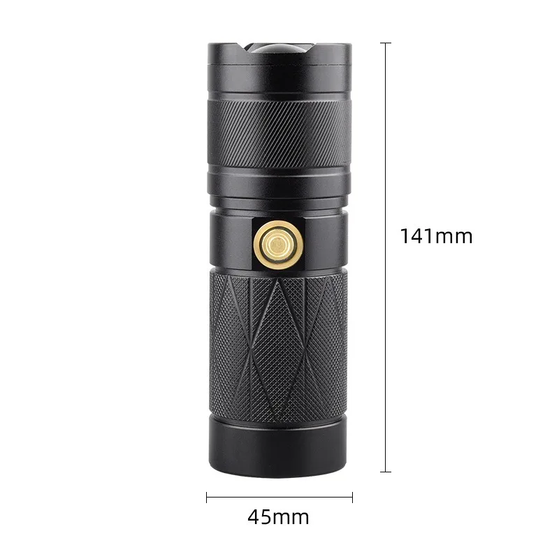 High Power Aluminum Alloy Zoomable LED Flashlight Ultra Long Battery Life with Tail Light Waterproof Portable Outdoor Handheld