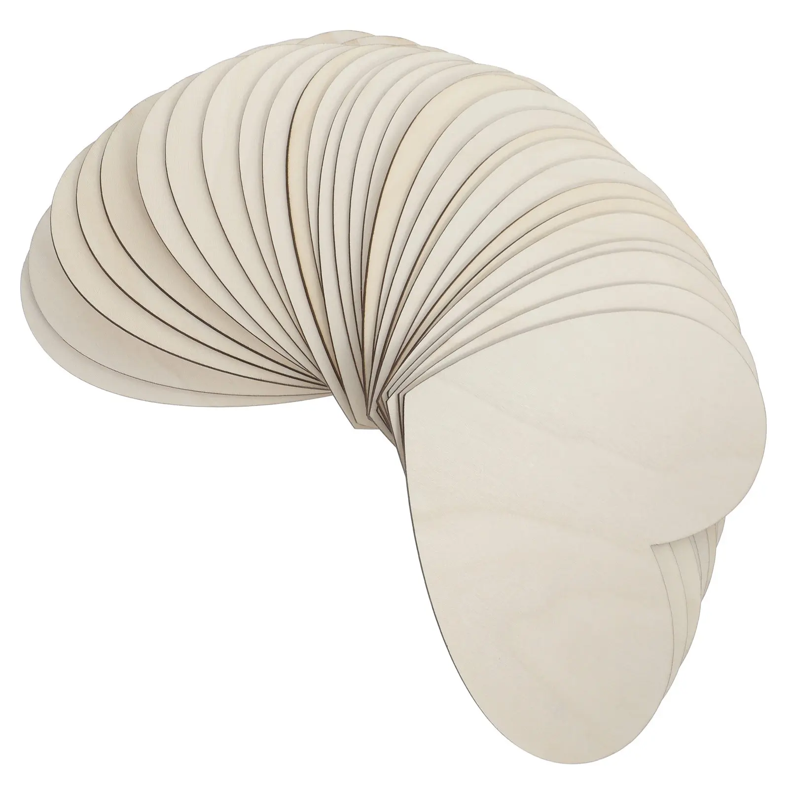 

30 шт. больших деревянных сердец для свадебных поделок, заготовки для декора, фигурные украшения