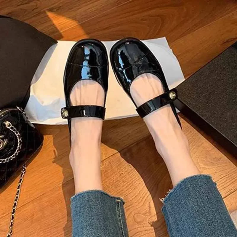 Elegant Mary Janes Shoes Women Flats Luxury Lolita Shoes 2024 Spring Designer Dress Walking Shoes Shallow Prom Zapatillas Mujer