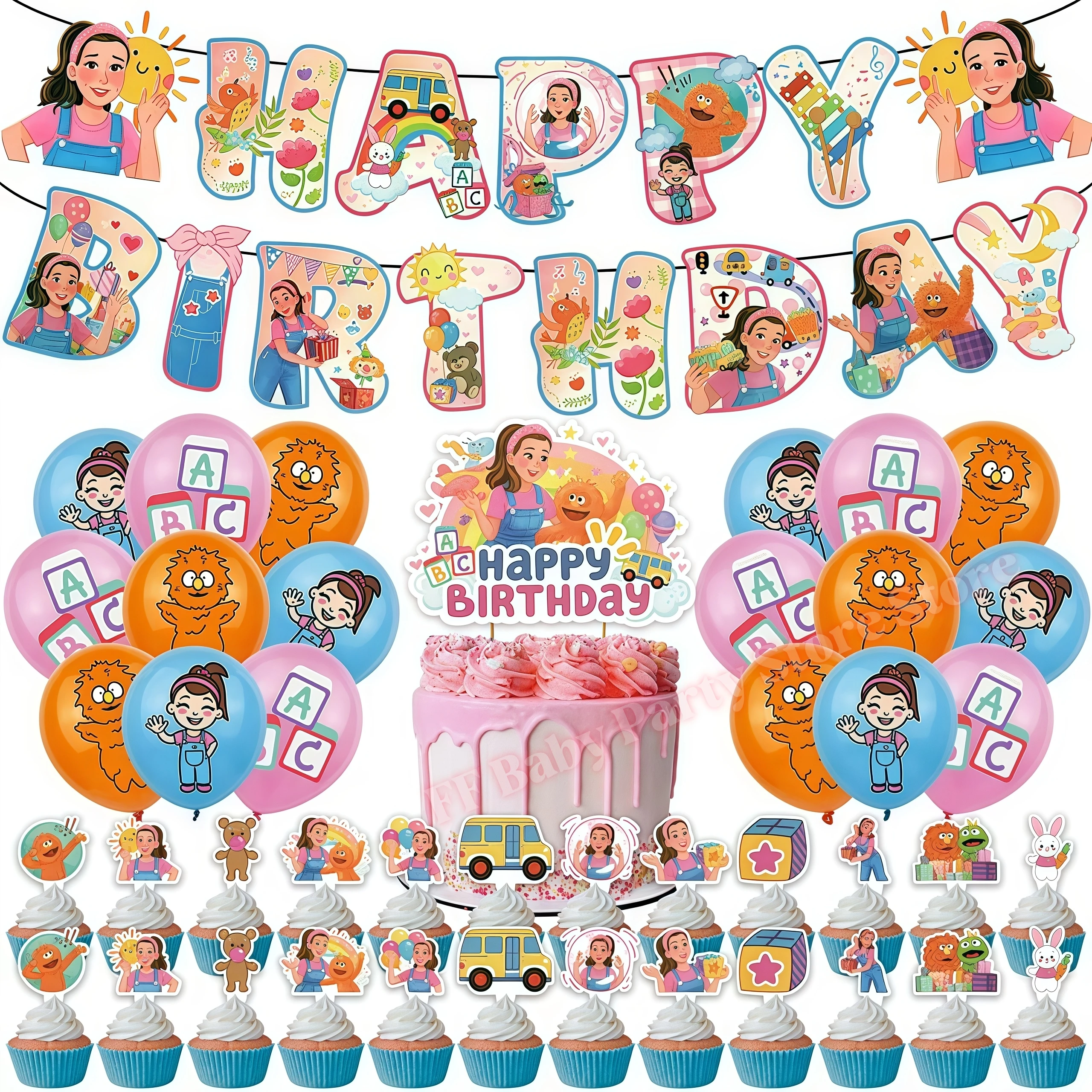 Neue Latzhose Geburtstagsparty-Tischdecke Frühpädagogik Kinderparty-Zubehör Englischlehrer Baby Badezimmer-Dekoration – Detail 14