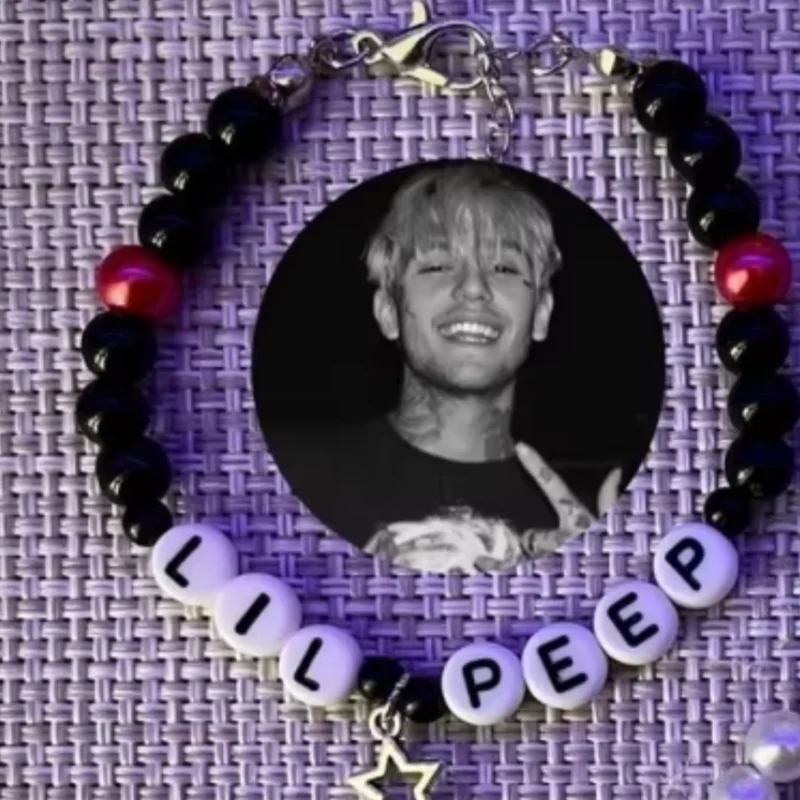 Lil peep lil Tracy themed bracelet set goth music artist handmade jewelry beaded
