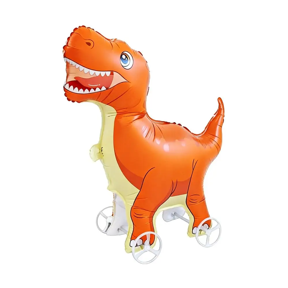 Movable Design 4D Dinosaur Balloons Drawing Foil With Wheels Standing Foil Balloons Animal Balloon Animals Walking Balloon