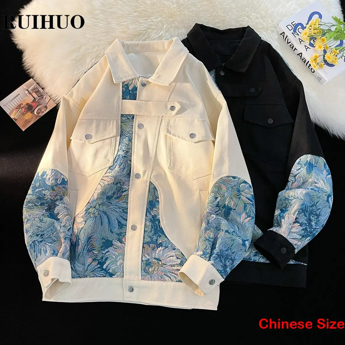 Embroidered Jackets for Mens Clothing Coat Men\'s Coats Original High Quality New Outerwear Bomber Tops 5XL 2024 Spring