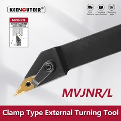 Herramienta de torneado externo MVJNR1616 MVJNR2020 MVJNR2525 MVJNR3232, soporte de barra de torno, herramienta de corte CNC, barra de corte