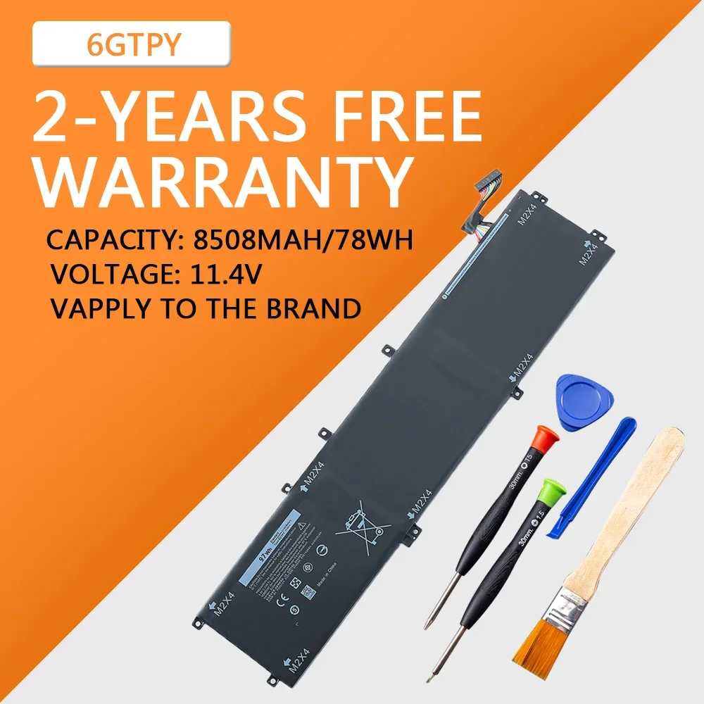 

6GTPY H5H20 Laptop Battery For DELL XPS 15 9570 9560 7590 For DELL Precision 5520 5530 Series Notebook 11.4V 97WH