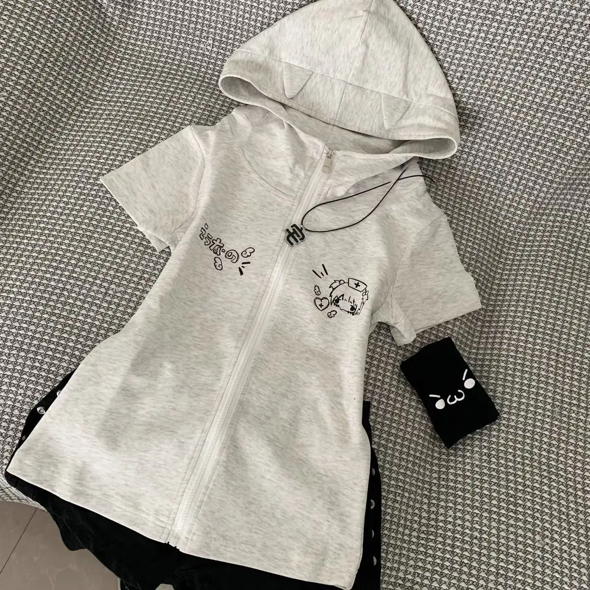 Long Sleeve Early Autumn Hoody Casual Women Clothing Japanese Print Cat Spice Girls Hoodies Slim Fairycore Streetwear Mujer view 2