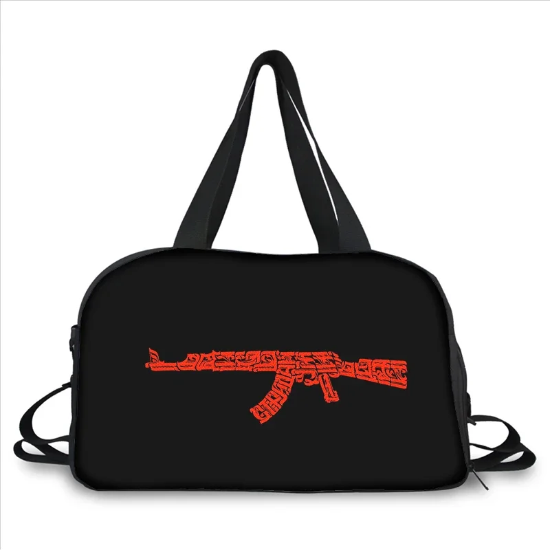 Bolsa Mensageiro Portátil de Impressão 3D Bolinhas de Arma, Bolsa de Viagem, Grande Capacidade, Multifuncional, Tendência de Moda, AK47