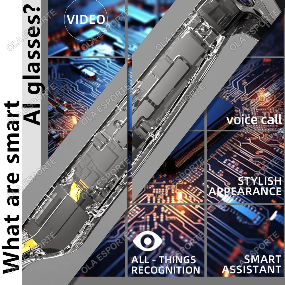 AI Camera Smart Glasses Chat GPT Bluetooth Call Headset Recording Photo Recognition Big Battery Voice Assistant Control glasses