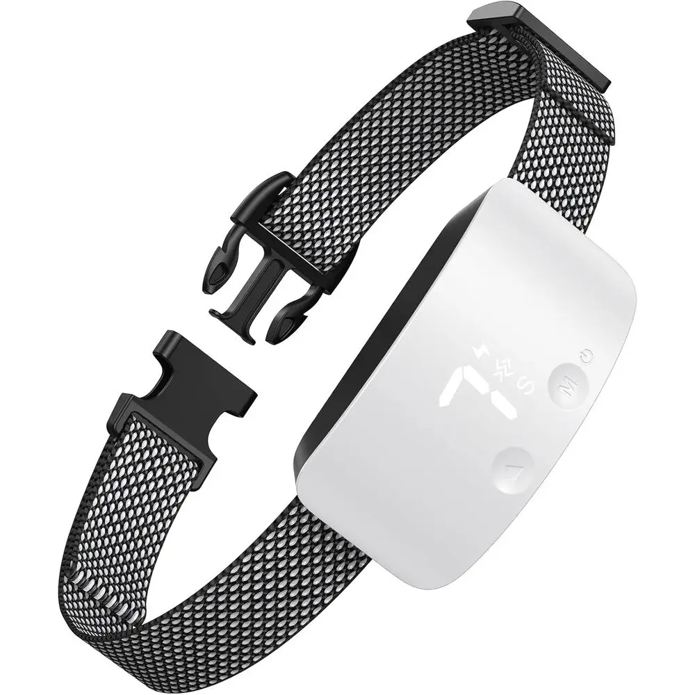 

Rechargeable Anti-Barking Training Collar with 7 Adjustable Sensitivity and Intensity for Small, Medium, Large Dogs (White)