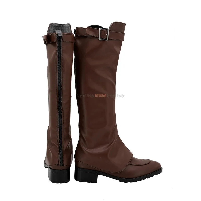 Ashley Graham Cosplay Boots Brown Shoes Custom Made for Adults and Kids