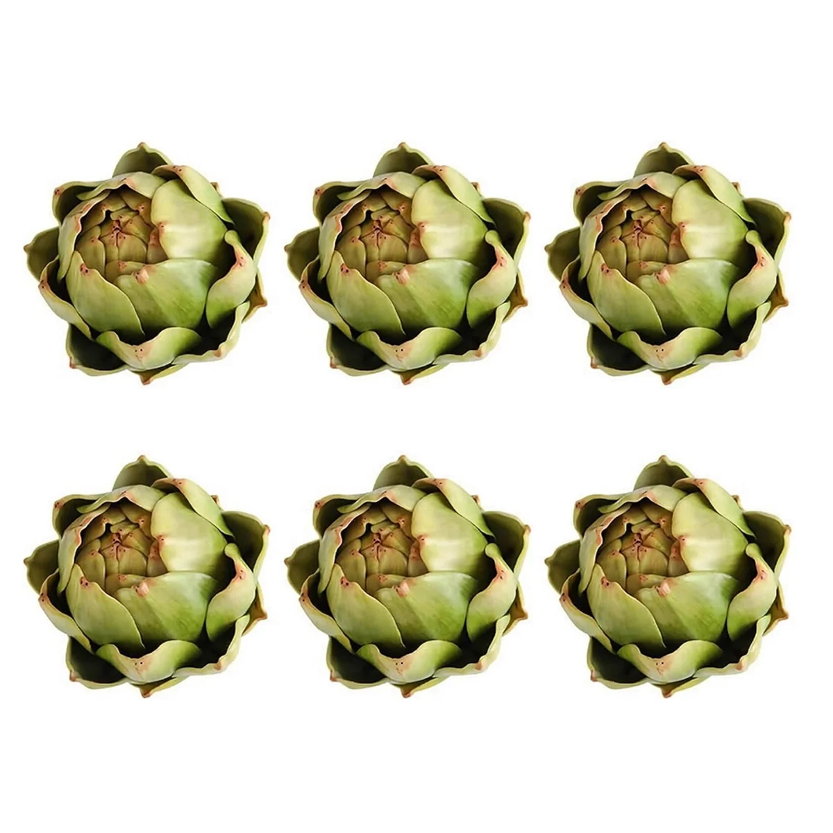 Green Artificial Artichokes Fruits - Fruits and Realistic Vegetables for Kitchen Bowl and Vase Filler Decorations 6Pcs