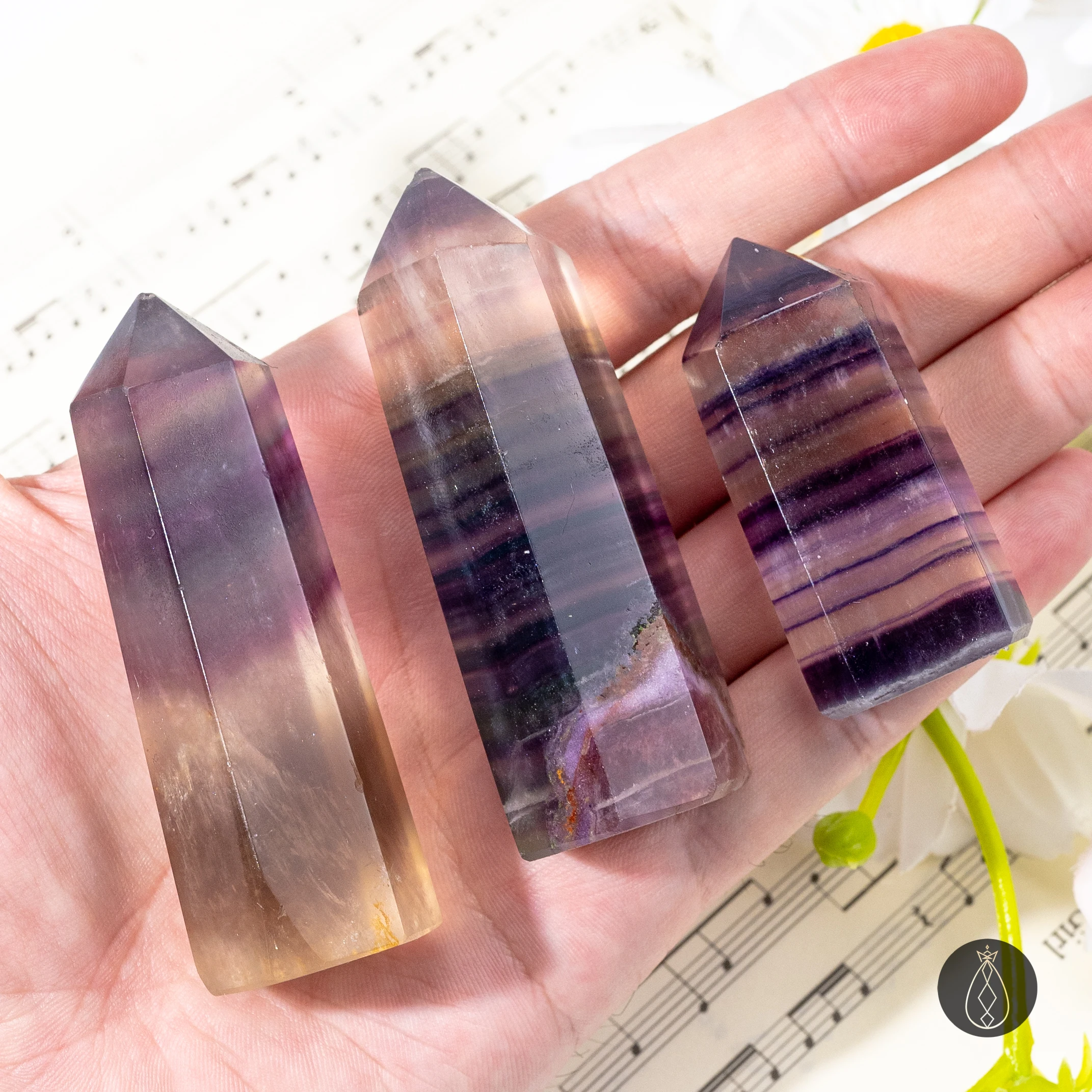 1 برج فلوريت نادر ملون | فلوريت طبيعي | مصقول وسلس | هدية عيد ميلاد | مجموعة كريستال | ديكور المنزل #4