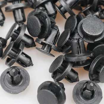10/20/50 stuks 8mm Diameter 8mm Zwart Plastic Auto Bevestigingsmiddelen Klinknagels Clips Voertuig Auto bumper Deur Panel Spatbord Liner Clips Retainer