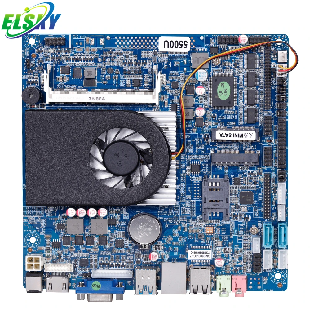ELSKY Mini-ITX Motherboard  Broadwell-U I3-5020U Dual Core 2.2GHz Support win7/8/10/xp/Linux mainboard