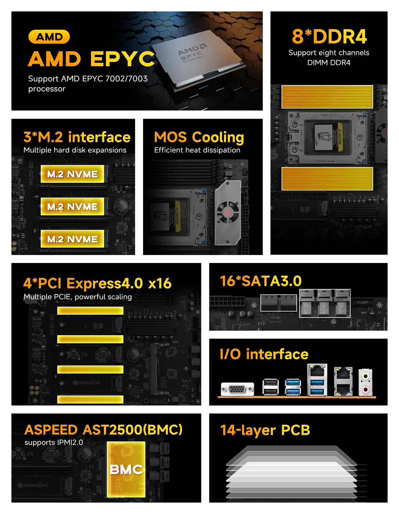 لوحة أم خادم HUANANZHI H12D-8D - مراجعة X870E Atx Motherboard وسعره