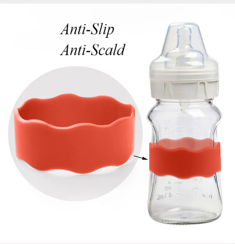 2-Pack Silicone Bottle Bands Personalized Labels Anti-Slip Baby Bottles Sippy Cups Back to School Labels
