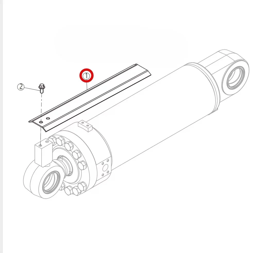 Bucket cylinder guard plate, ruler flattening indicator bending plate