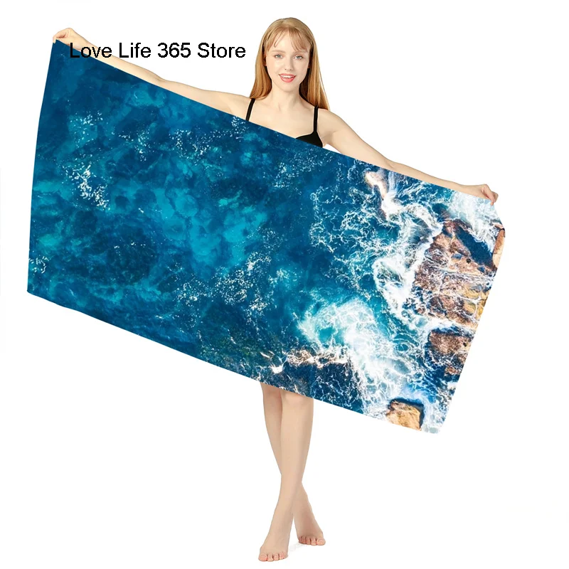 

Sea Pattern Tie Dyeing Beach Towel Microfiber Bath Towels Yoga Mat Sport Swimming Towels Absorbent Bath Towel For Kids Gifts