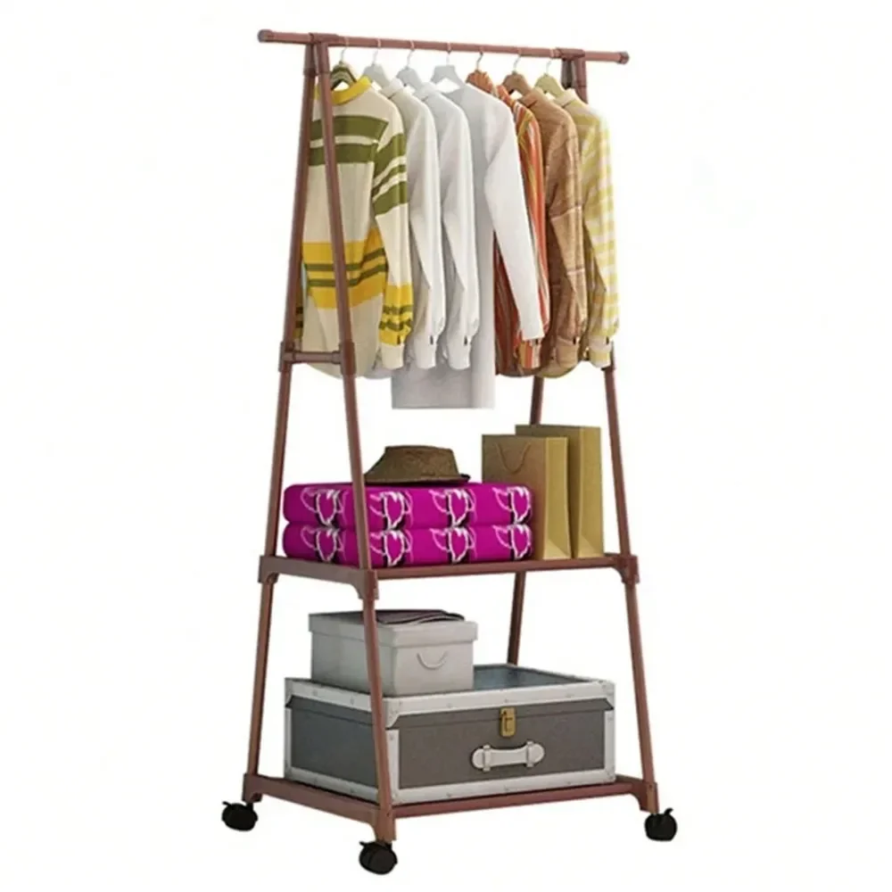 

Rack On Wheels, Triangle Coat Rack, Rolling Garment Rack, 2 Tier Rolling Clothes Rack, Coat Hanging Rack, Portable Garment Laun