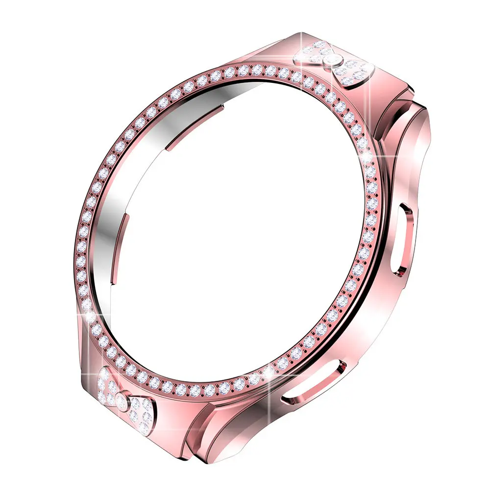 

Shiny Diamond Watch Case Glitter Cover Compatible 4 Hollow Pc Shell Protective Edge Smartwatch Cover Full