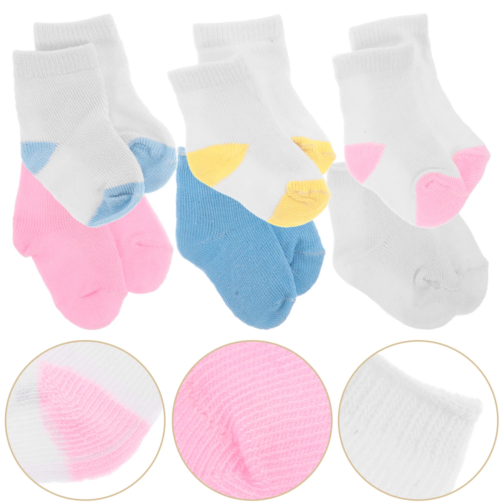 

6 Pairs Socks Mini Dolls Dressing Pretend Play Accessories Cloth Decorative for Girls