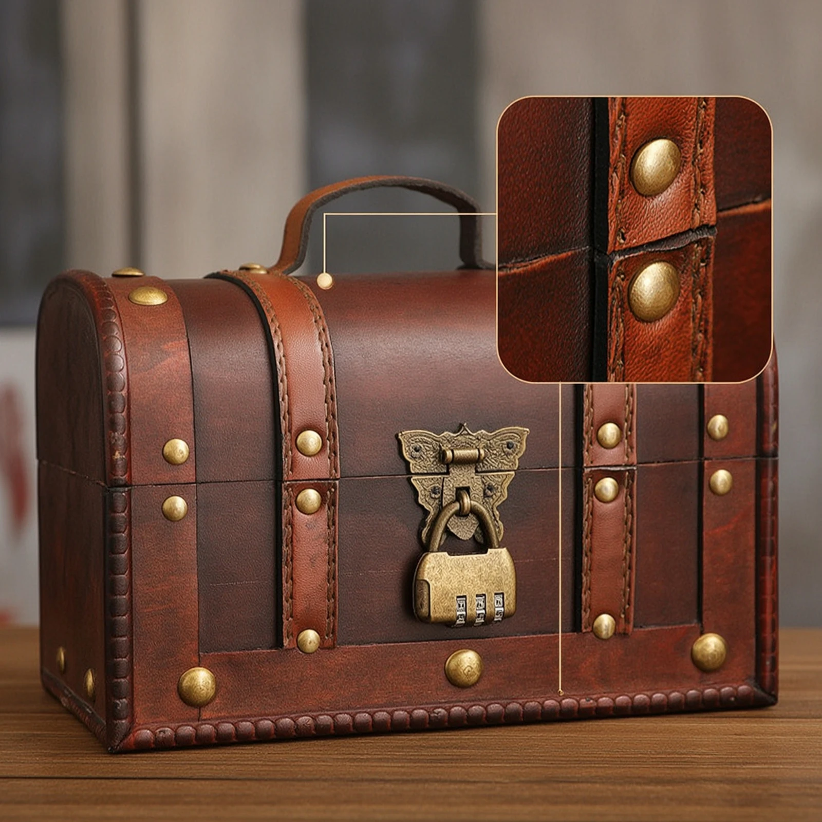 Wooden Storage Chest Stylish Wooden Chest with Curved Lid Decorative Trunk Versatile Trunk with Hinged Top Practical