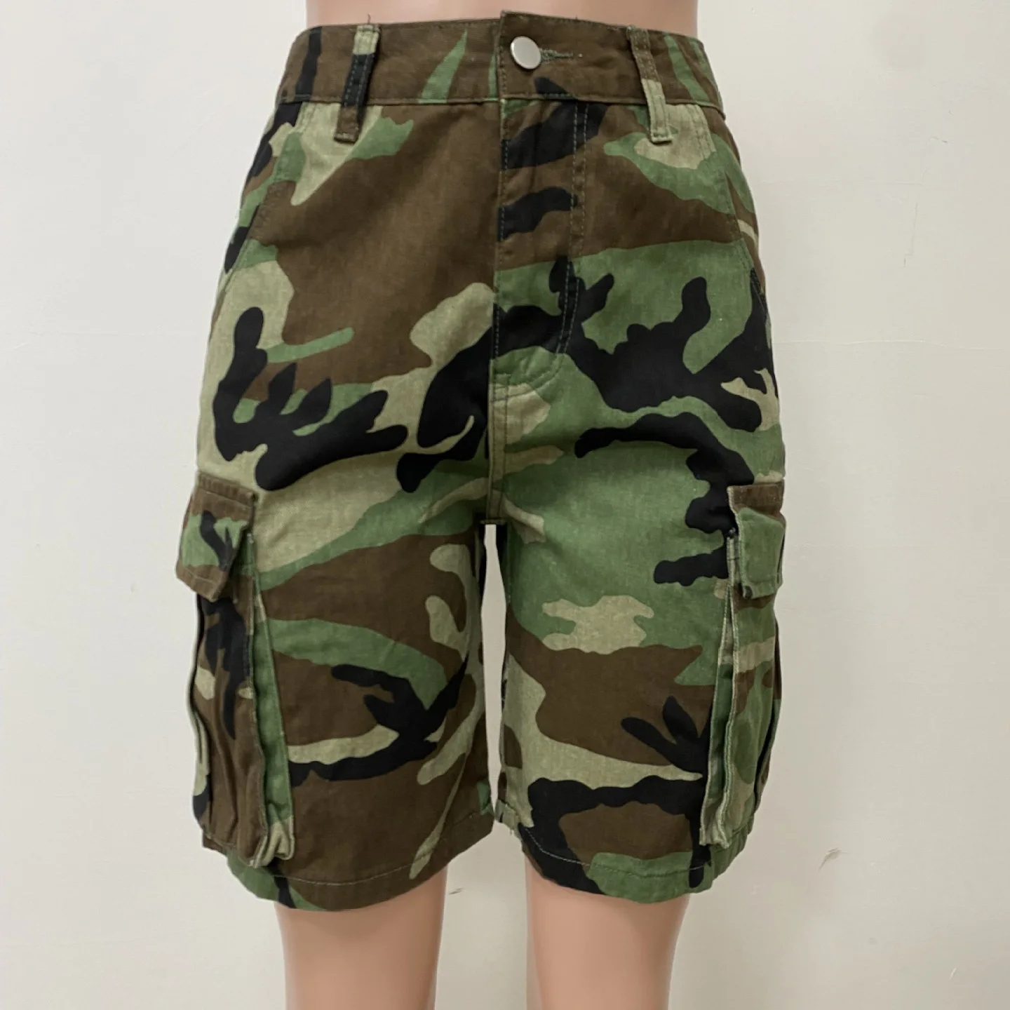 

Long Pant Women Camouflage Knee Length Pants High Waist Straight Trousers Y2k Streetwear Casual Loose Club Splice Summer 2025