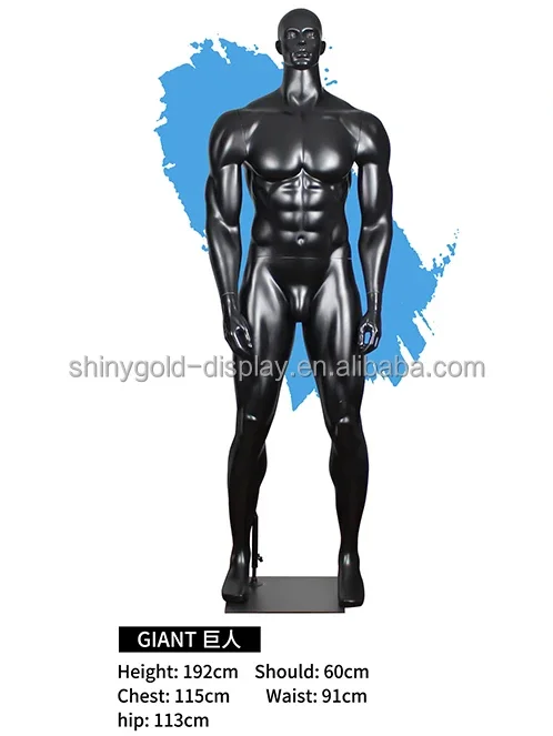 Hight End Fiberglass Full Body Bust Black Big Muscle Male Mannequins Muscular Man Mannequin For Fitness Clothes