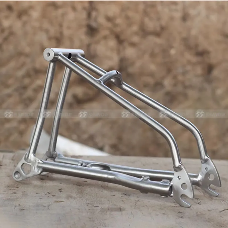 55RIDE Ultralight Titanium Rear Triangle for Brompton Bike, Pline Flat Mount Disc Brake Modified Parts