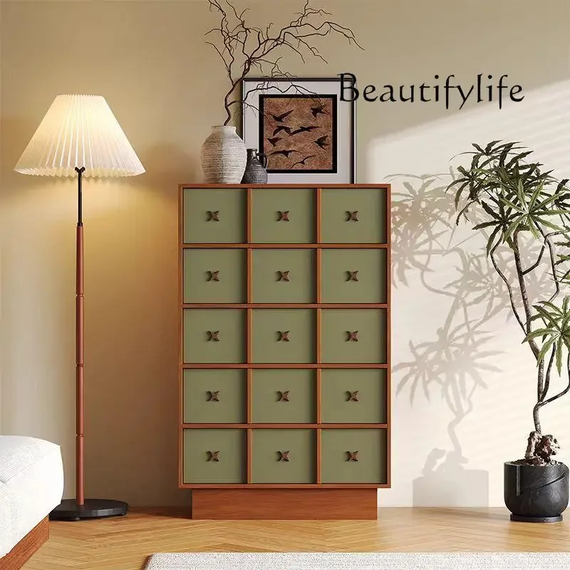 X Medieval Solid Wood Chest Of Drawers French Retro Living Room TV Cabinet Bedroom Teak Locker Furniture