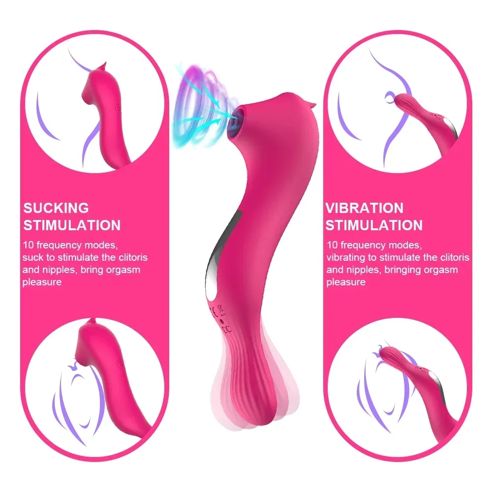 Vibrador de sucção poderoso para mulheres, ponto G, clitóris, estimulador de glande, massageador vaginal, sucção a vácuo, masturbação brinquedos