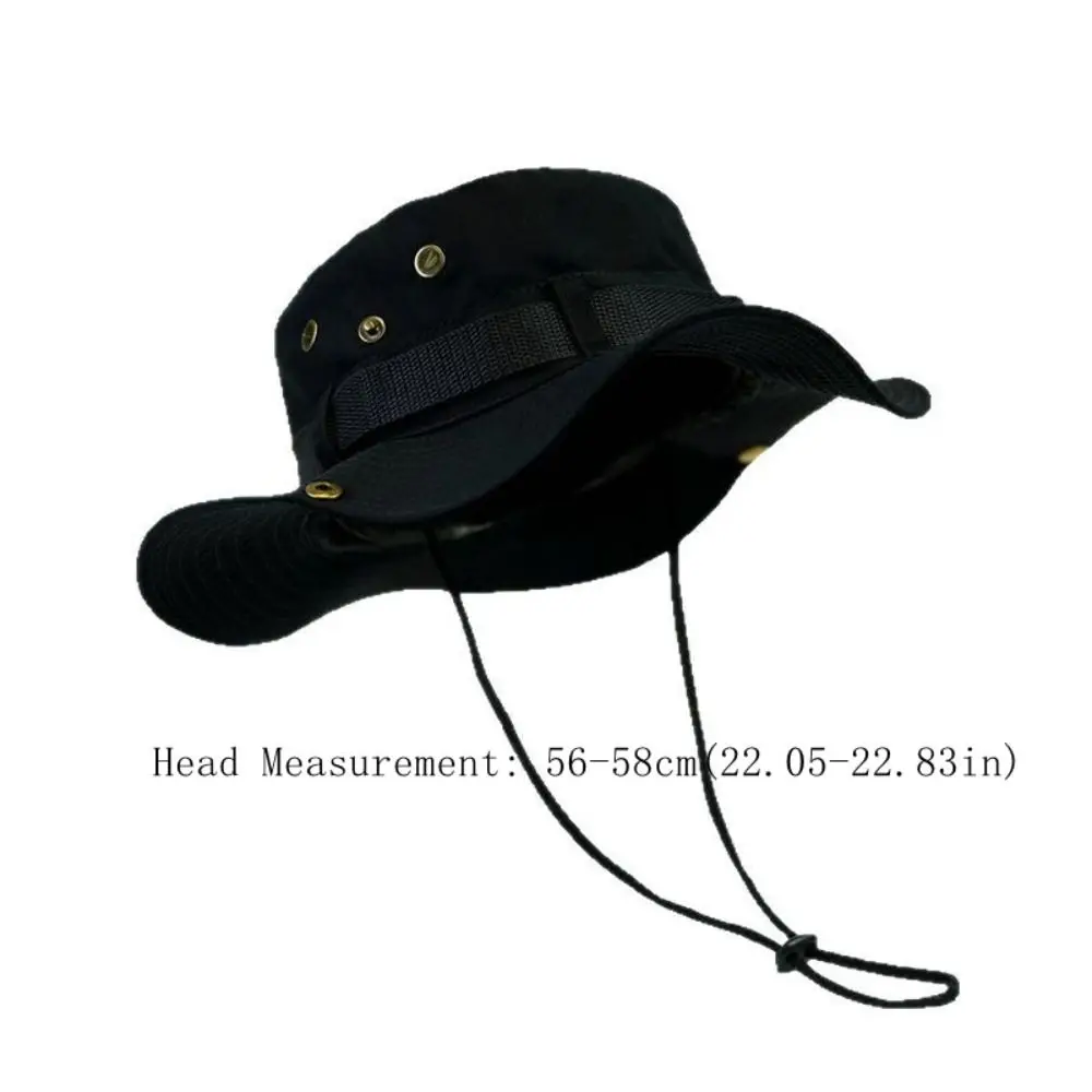 قبعات شمس بلون سادة من البوليستر بحافة واسعة قابلة للتعديل، قبعة شمس كبيرة للحماية من الأشعة فوق البنفسجية، قبعة دلو بحافة واسعة سريعة الجفاف #6