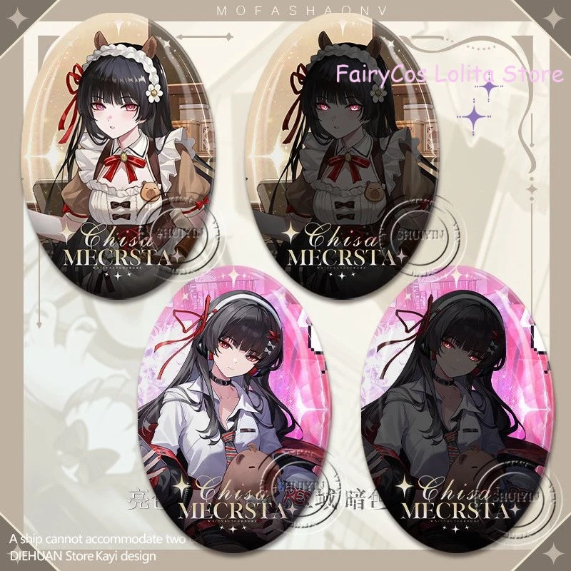 أنيمي lliptical شارة Wuthering موجات GALBRENA CHISA عاكس بروش دبابيس الكرتون Itabag شارة قلادة جمع #2